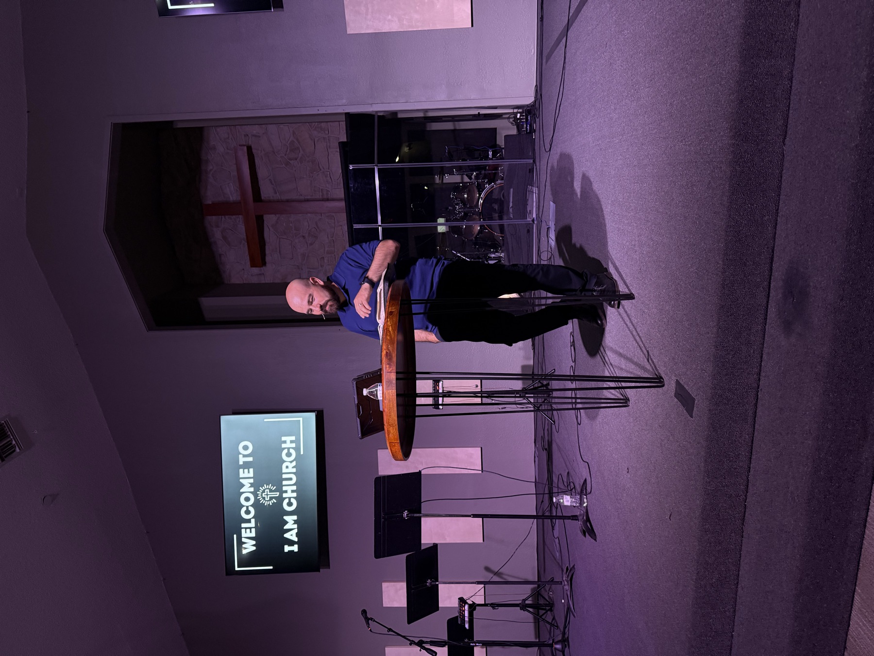 Pastor teaching from the platform