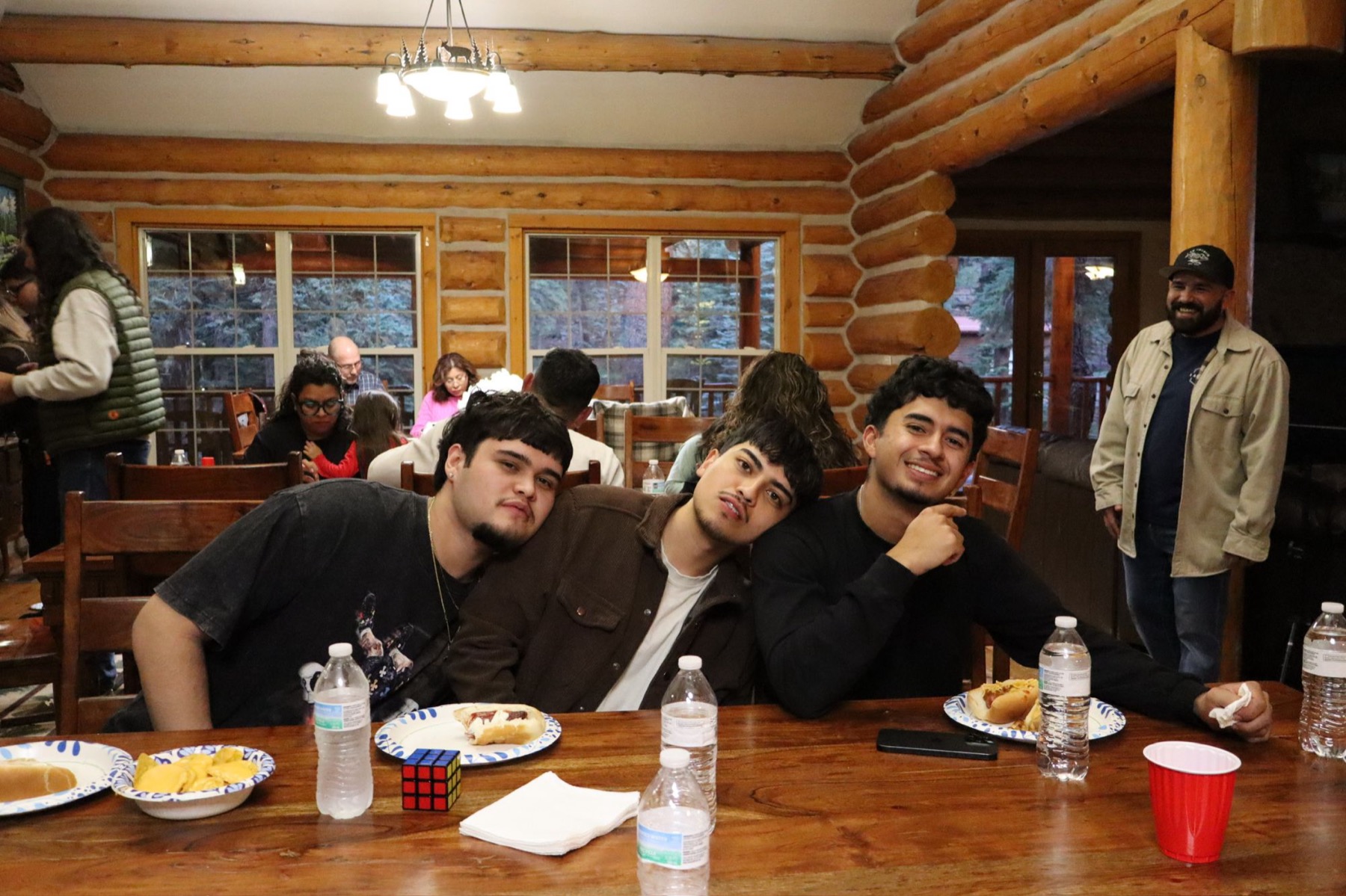 Young adults hanging out together at a retreat